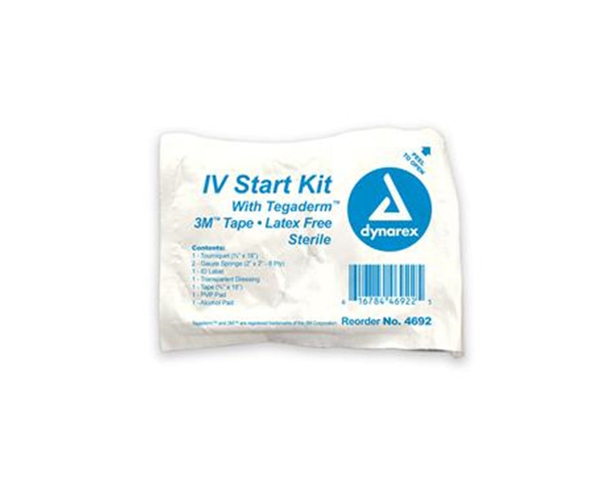 IV Start Kit with Tegaderm - 50 per Case, No Gloves