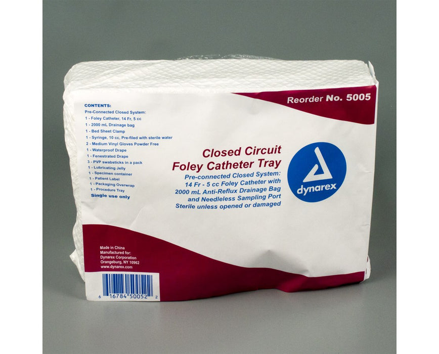 Closed Circuit Foley Catheter Tray - 14FR