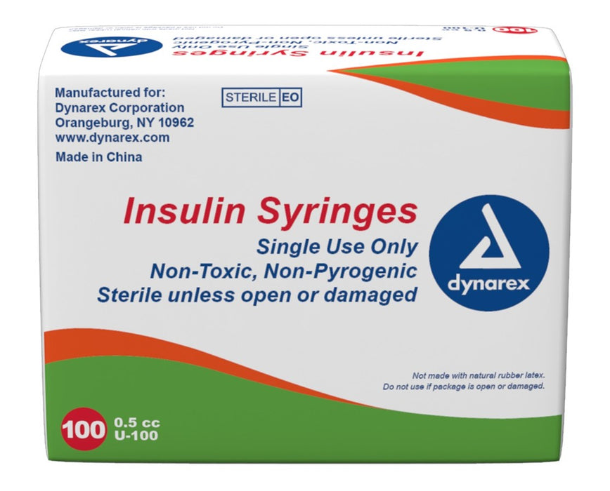 Insulin Syringes With Needle - 0.5cc, 29G x 1/2", Packed in 10 / Bag