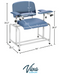 Viva Comfort Bariatric Padded Blood Drawing Chair - Blue- dimensions