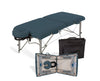 Luna Portable Bariatric Massage Table. Flat Top w/ Adjustable Headrest [Mystic Blue Upholstery]