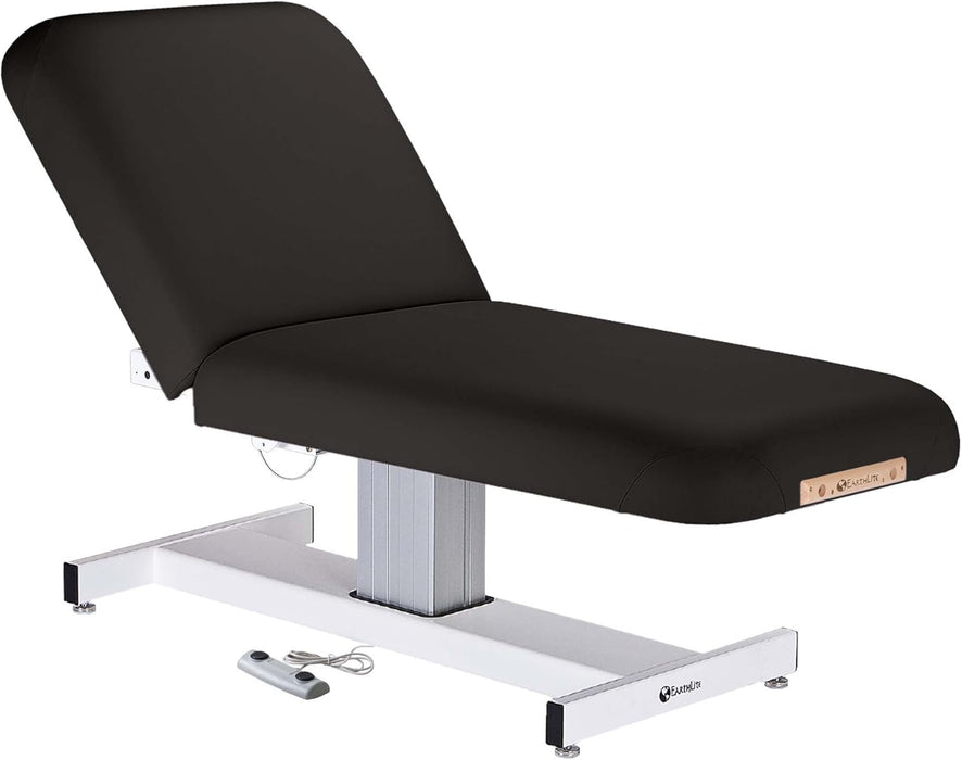Everest Pedestal Bariatric Power Hi-Lo Massage Table w/ Manual Adjustable Backrest. 30"W [Black Upholstery]