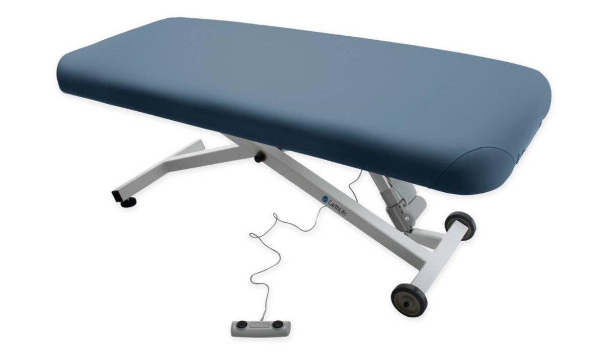Ellora Bariatric Power Hi-Lo Massage Table w/ Flat Top. 32"W [Mystic Blue Upholstery]