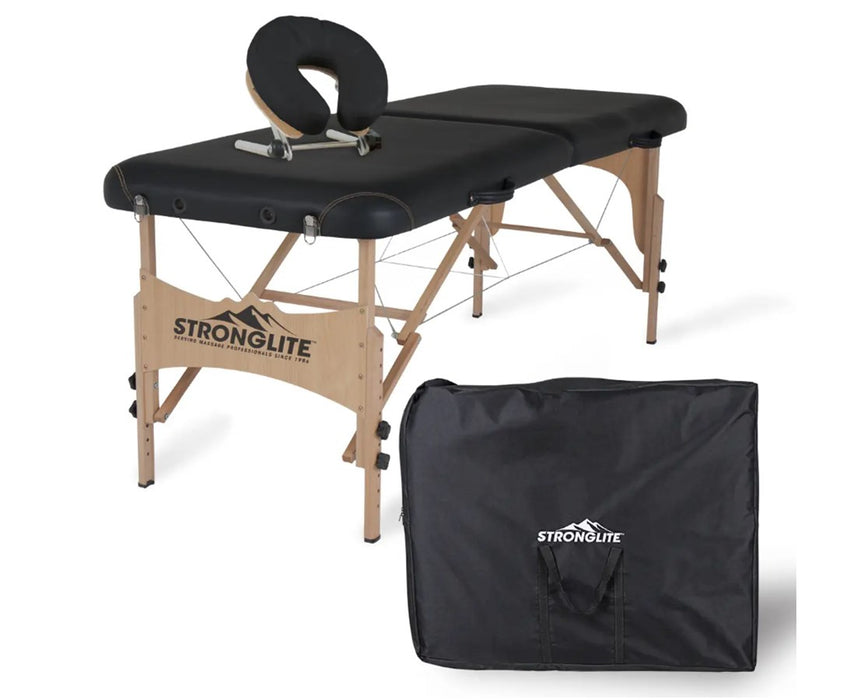 Stronglite Shasta Massage Table Foldable w/ Adjustable Back [Beige Upholstery]
