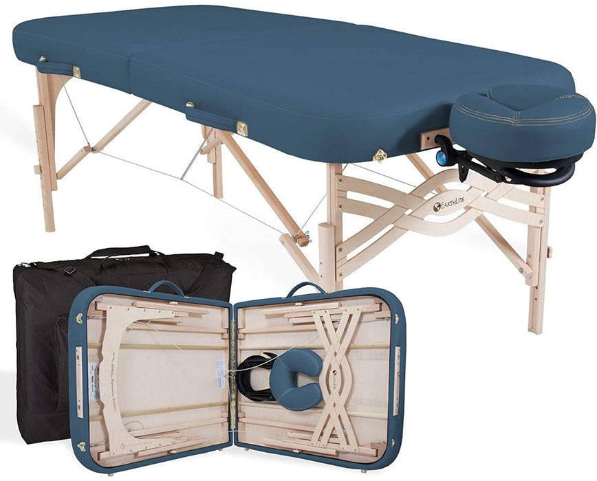 Spirit Portable Bariatric Massage Table Foldable w/ Adjustable Back. 30"W, Black, Flex-Rest, Case