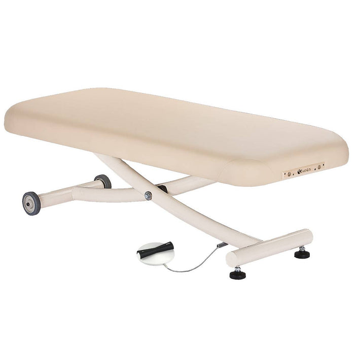 Ellora Vista Bariatric Power Hi-Lo Massage Table. Flat Top w/ Casters. 28"W [Marie's Beige Upholstery]