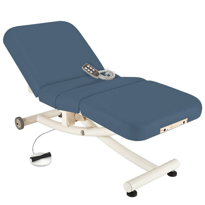 Ellora Vista Bariatric Power Hi-Lo Massage Table w/ Spa Adjustable Back / Footrest. 28"W [Mystic Blue Upholstery]