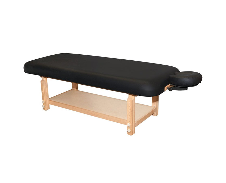 Terra Bariatric Massage Table w/ Shelf & Adjustable Back [NT Black Upholstery]