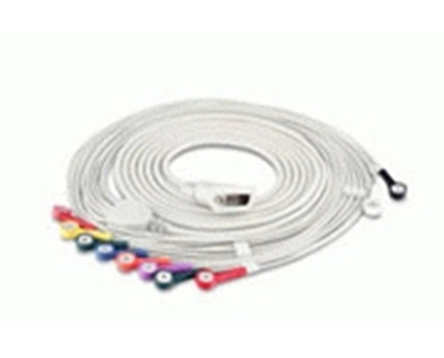 10-Lead Cable for DP12 Wired ECG Sampling Box / SE-3 Series ECG - Snap Style