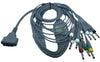 ECG Cable for PADECG Wireless Sampling Box. 4mm, Banana Connector, IEC