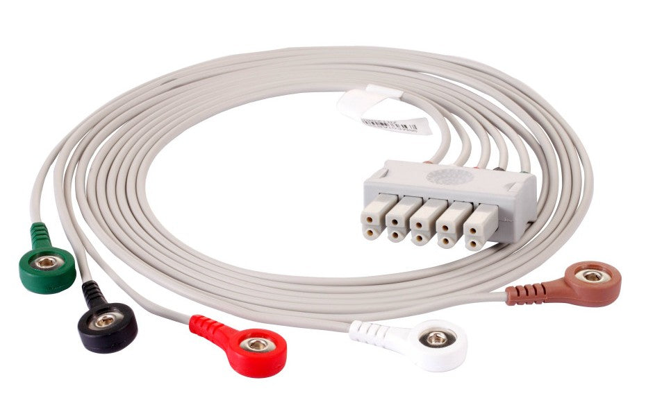 Reusable ECG Limb Wires for Elite V8 Modular Patient Monitor 10-lead Snap
