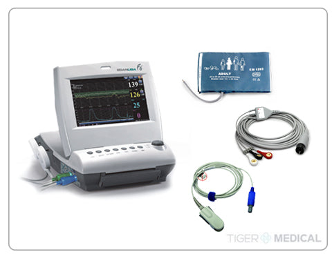 F6 Express Maternal Fetal Monitor w/ Printer, ECG, NIBP, SpO2 and Thermometry