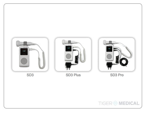 SD3 Ultrasonic Pocket Fetal Obstetric Doppler w/ OLED Display & Carry Case