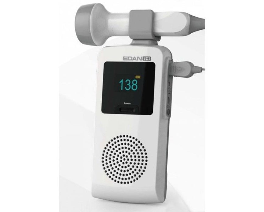 SD3 Pro Ultrasonic Pocket Fetal Obstetric Doppler w/ OLED Display, Rechargeable Battery, Audio Recorder & 2 MHz Probe w/ Carry Case