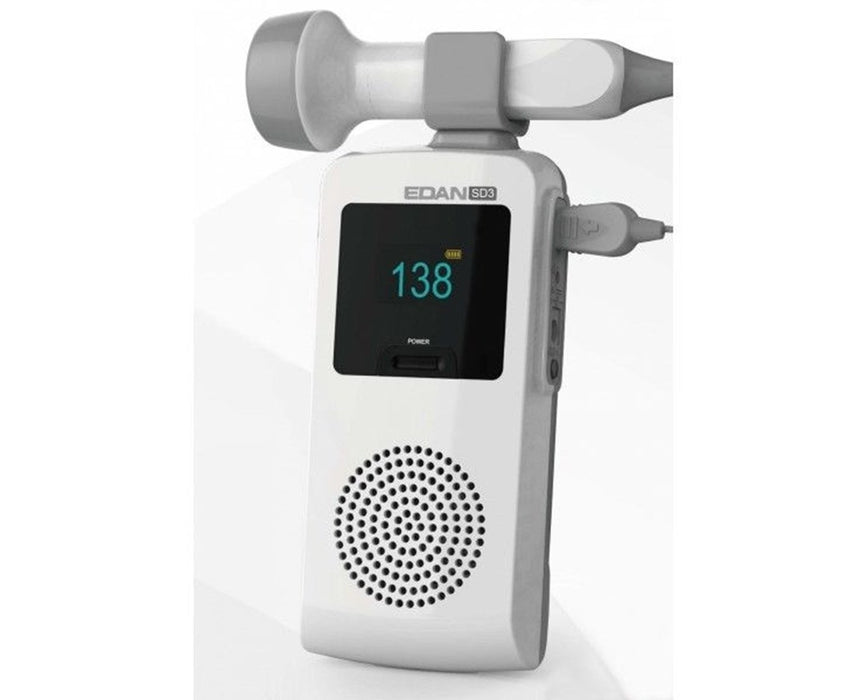 SD3 Ultrasonic Pocket Fetal Obstetric Doppler w/ OLED Display & 3 MHz Probe