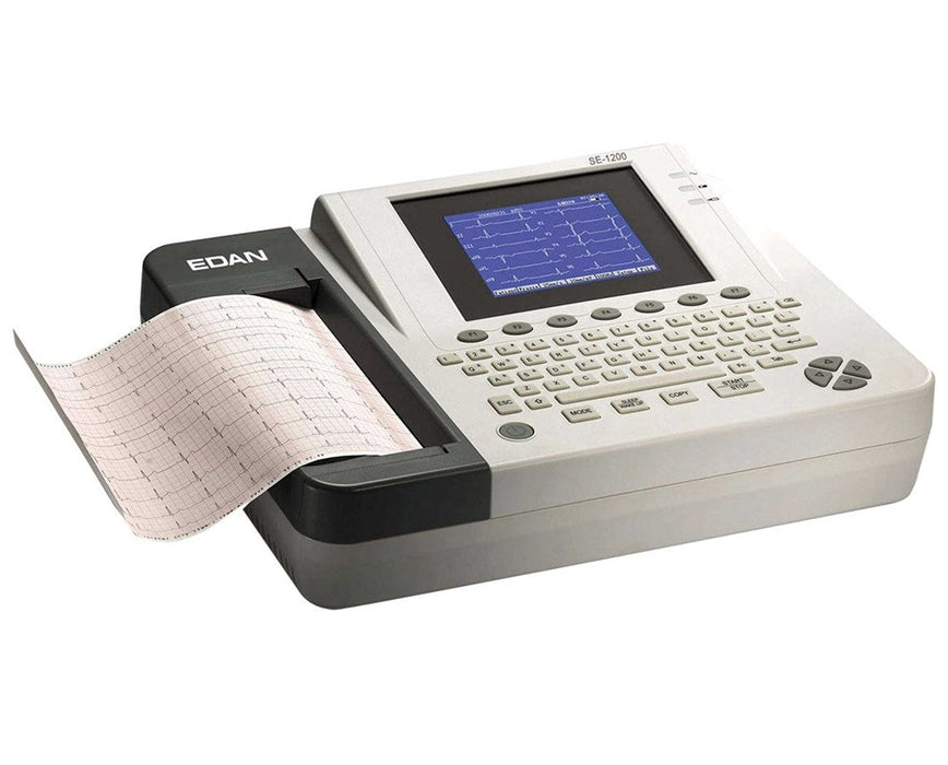 SE-1200 Express 12-Channel ECG Machine single color LCD; 100 ECGs storage; 300 ECGs printout