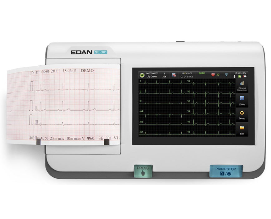 SE-301-4G 3-Channel Resting ECG System with DICOM Export Format and Cellular Module