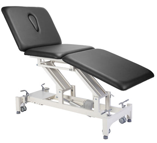 Bariatric Power Hi-Lo Rehab Therapy Table w/ Adjustable Back [Black Upholstery]