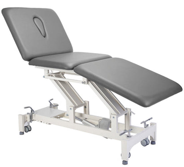 Bariatric Power Hi-Lo Rehab Therapy Table w/ Adjustable Back [Grey Upholstery]