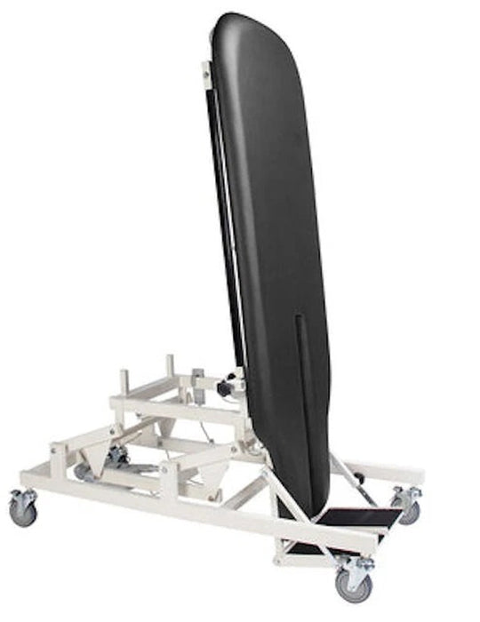 Tiltima Power Hi-Lo Table w/ Flat Top & Casters [Black Upholstery] for Physical Therapy