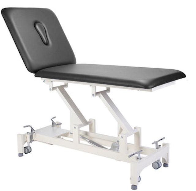 Duo Power Hi-Lo Rehab Therapy Table w/ Adjustable Back & 2 Sections [Black Upholstery]