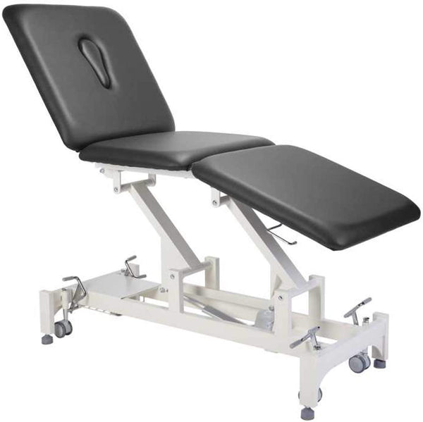 Trio Power Hi-Lo Rehab Therapy Table w/ Adjustable Back & 3 Section Top [Black Upholstery]