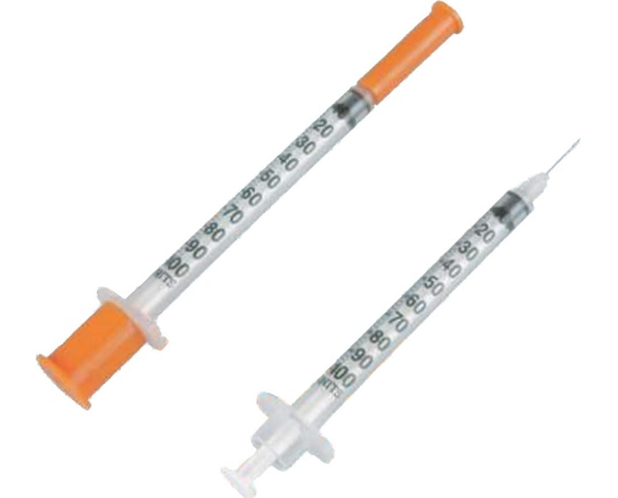 Insulin Syringe w/ Permanent Needle, 1cc