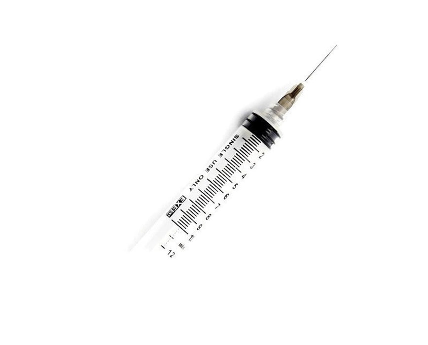 10-12cc Syringe - Needle Combination Luer - Lock Tip, 22G x 1" Black - 100/Bx
