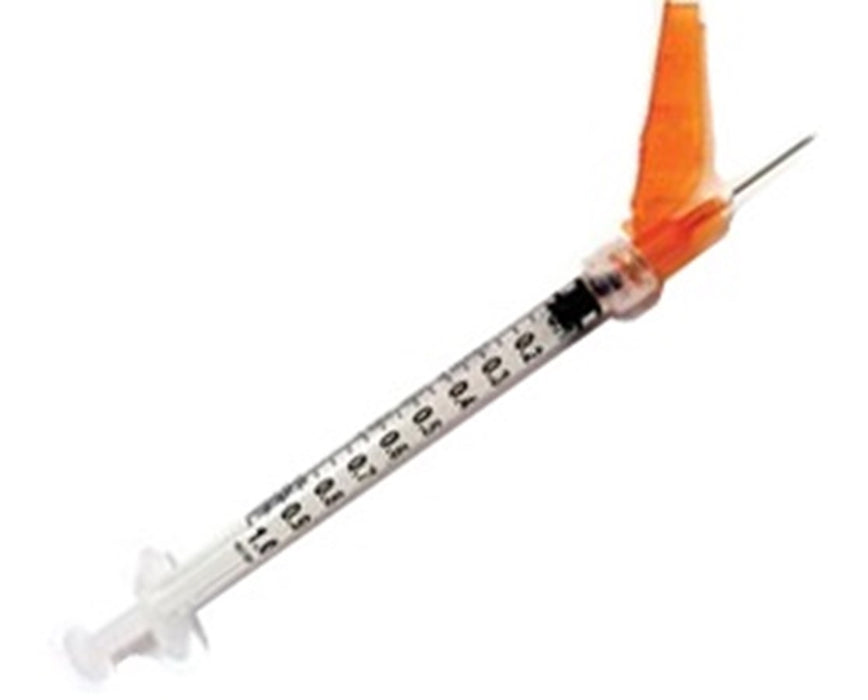 1mL LL Tuberculin Syringe w/ 25G x 1" Safety Needle (300/case). Sterile