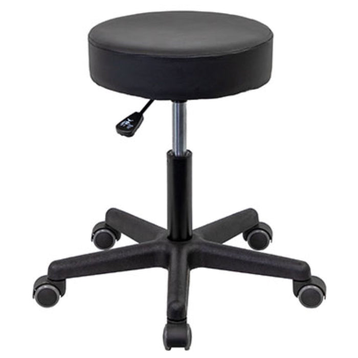 Pneumatic Mobile Exam Stool [Black Upholstery]