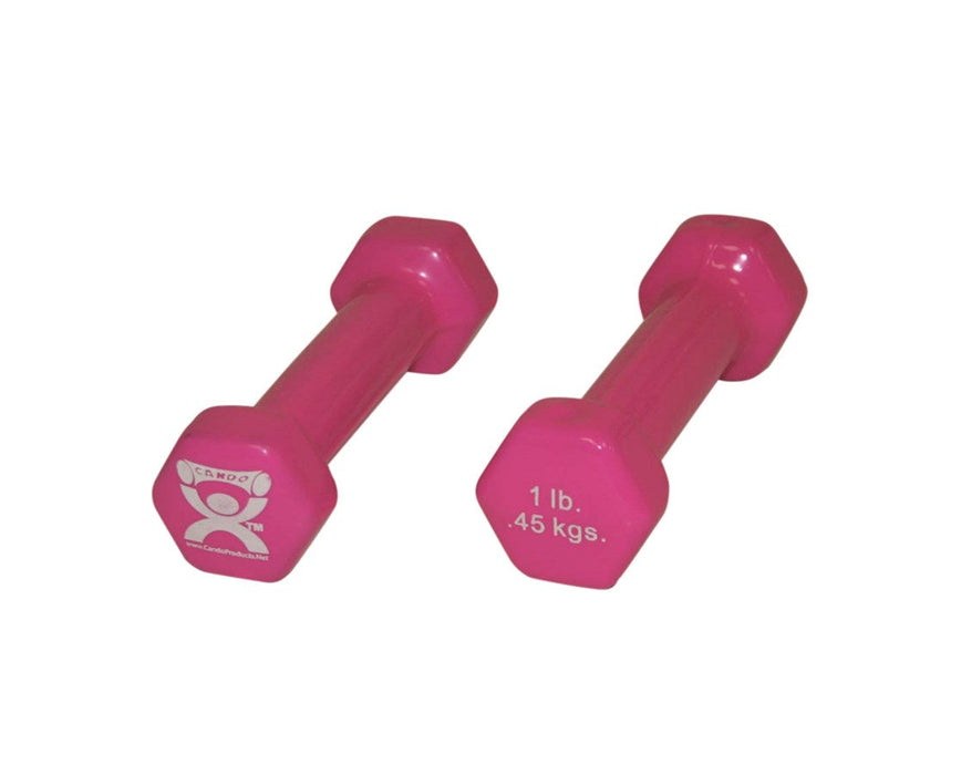 Vinyl Coated Dumbbell - 1 lb, Pink, pair