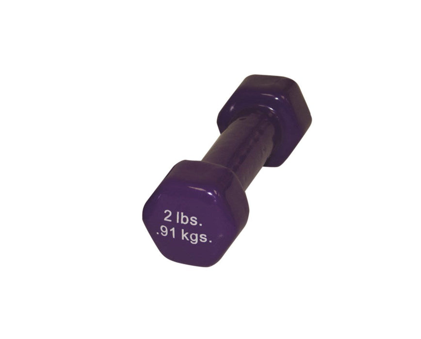 Vinyl Coated Dumbbell - 2 lb., Violet, each