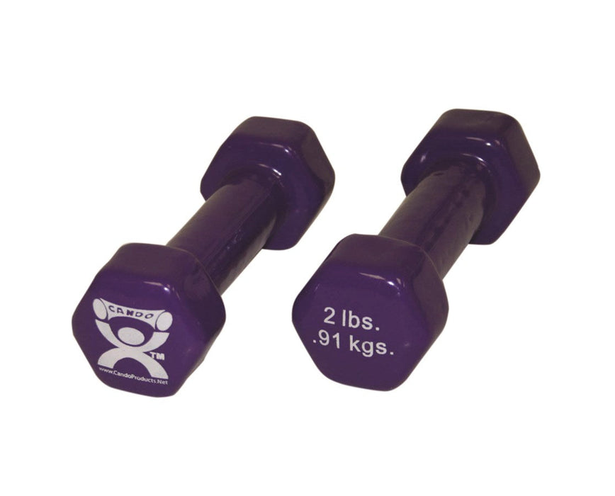 Vinyl Coated Dumbbell - 2 lb, Violet, pair