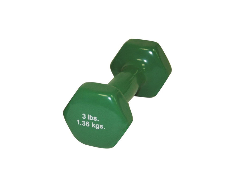 Vinyl Coated Dumbbell - 3 lb., Green, each