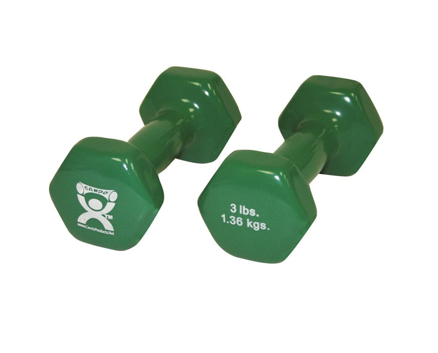 Vinyl Coated Dumbbell - 3 lb, Green, pair