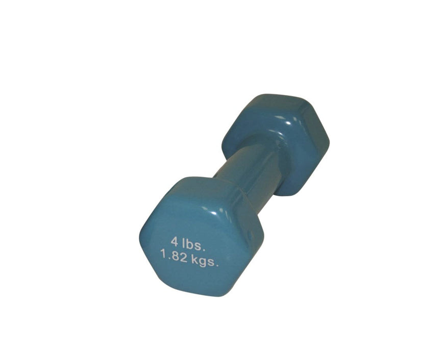 Vinyl Coated Dumbbell - 4 lb., Light Blue, each