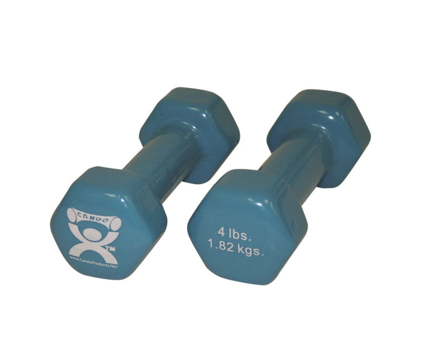 Vinyl Coated Dumbbell - 4 lb, Light Blue, pair