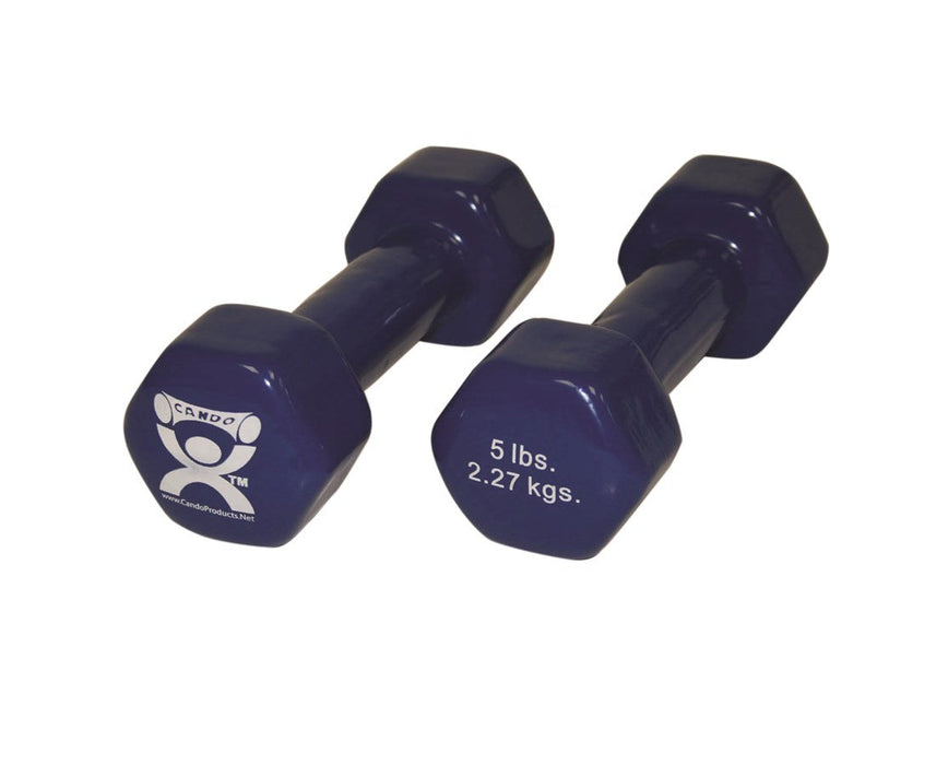 Vinyl Coated Dumbbell - 5 lb, Blue, pair