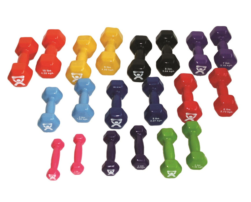 Vinyl Coated Dumbbell 20-Piece Set with 2 Wall Racks