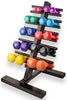 Vinyl Coated Dumbbell Weights. 20pcs w/ Floor Rack (2/ea - 1, 2, 3, 4, 5, 6, 7, 8, 9, 10 lb)