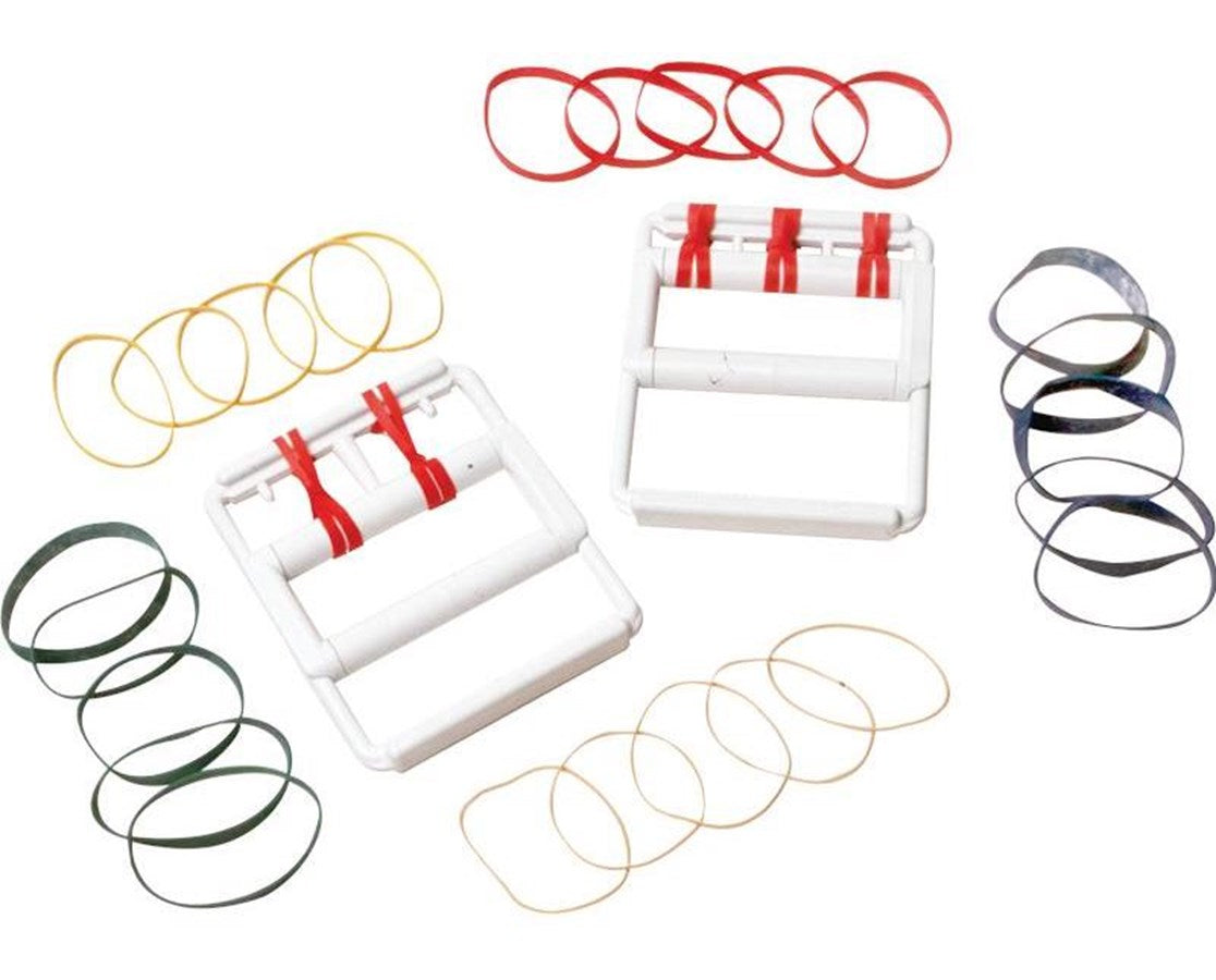 Latex-Free Rubber Band Hand Exerciser with 5 red bands - 10/Case ...