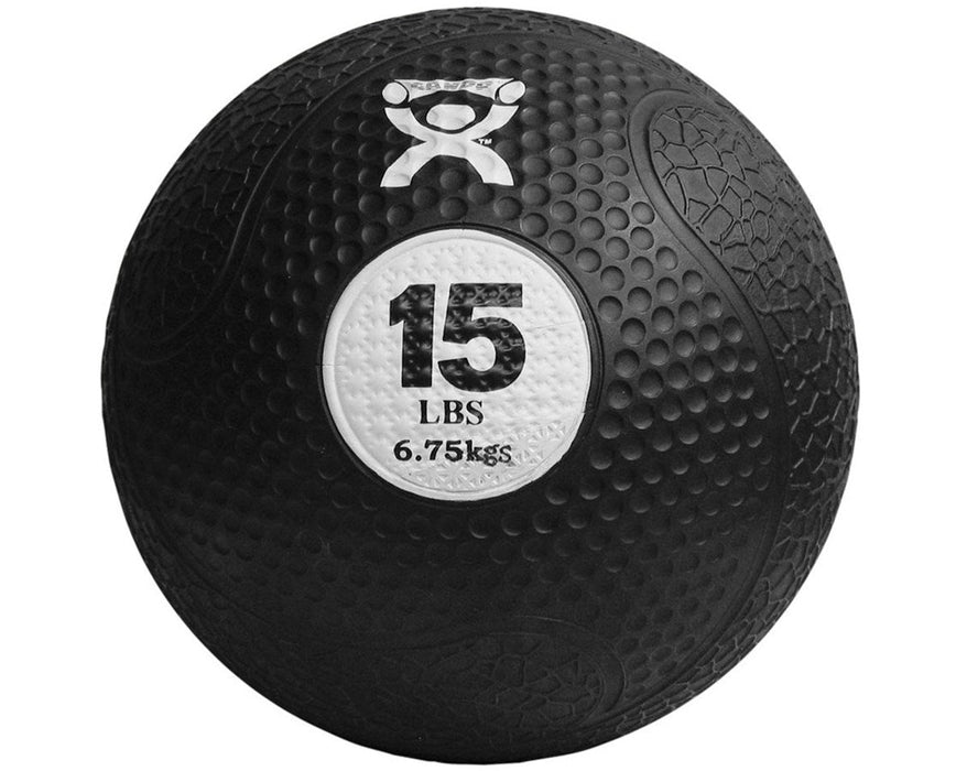 Rubber Medicine Ball - 10" Diameter, Black, 15 lb