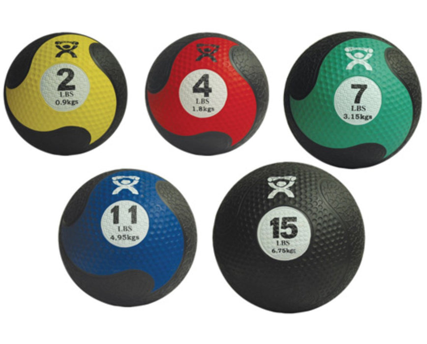 Rubber Medicine Ball - 5 pc Set - 2,4,7,11,15 lb