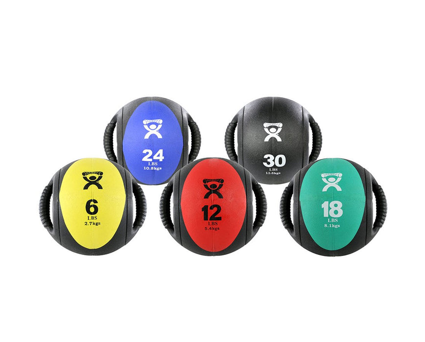 Dual-Handle Medicine Ball 5-piece set (yellow red green blue black)