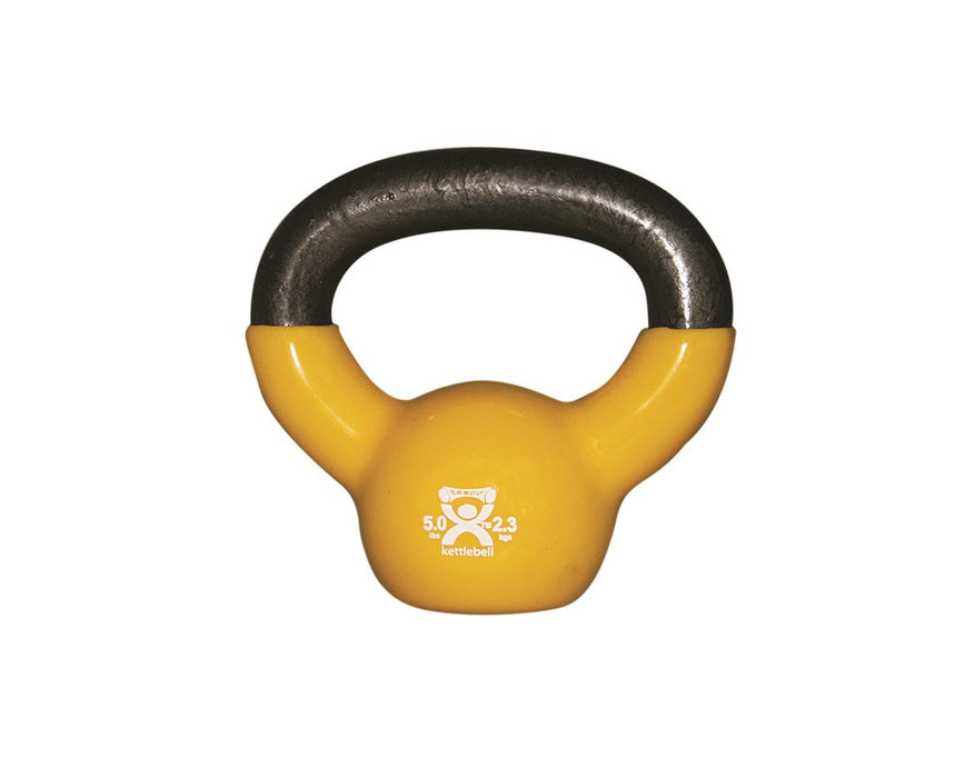 Vinyl-Coated Kettlebell Yellow, 5 lb