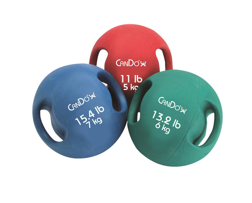 Molded Dual Handle Medicine Ball - 15.4 lb (Blue)