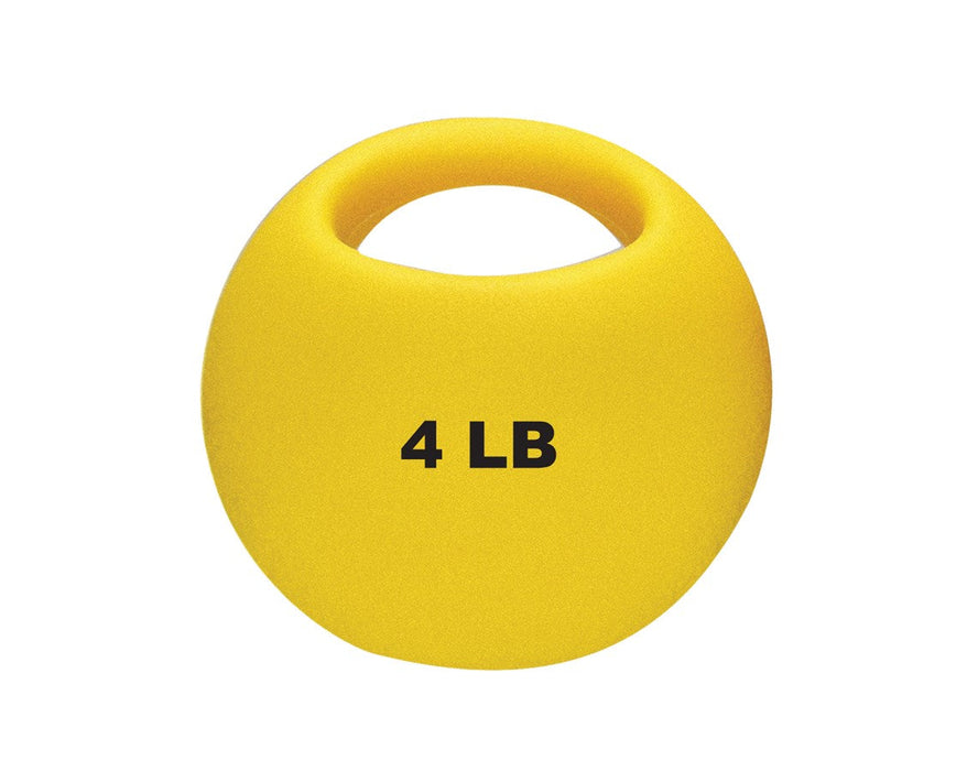 One Handle Medicine Ball - 15 lb, Silver