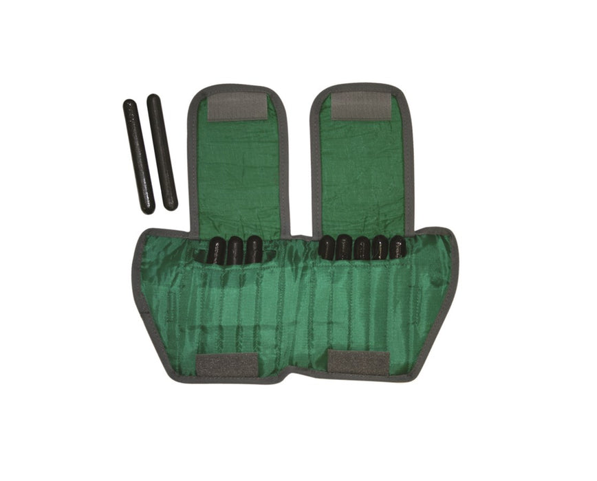 The Cuff Adjustable Ankle Weights - 5 lb - 10 x 0.5 lb inserts, Green, each