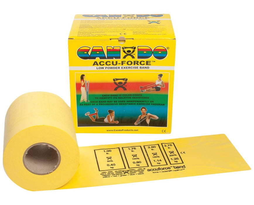AccuForce Low Powder Exercise Band - X-light (Yellow) 6 Yards