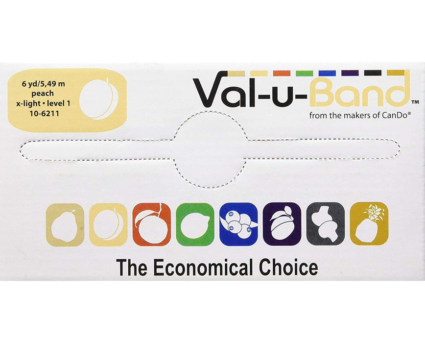 Val-u-Band Berry Colors Exercise Band - 5 piece set (Levels 1-5) w/ Dispenser Rack 50 yards